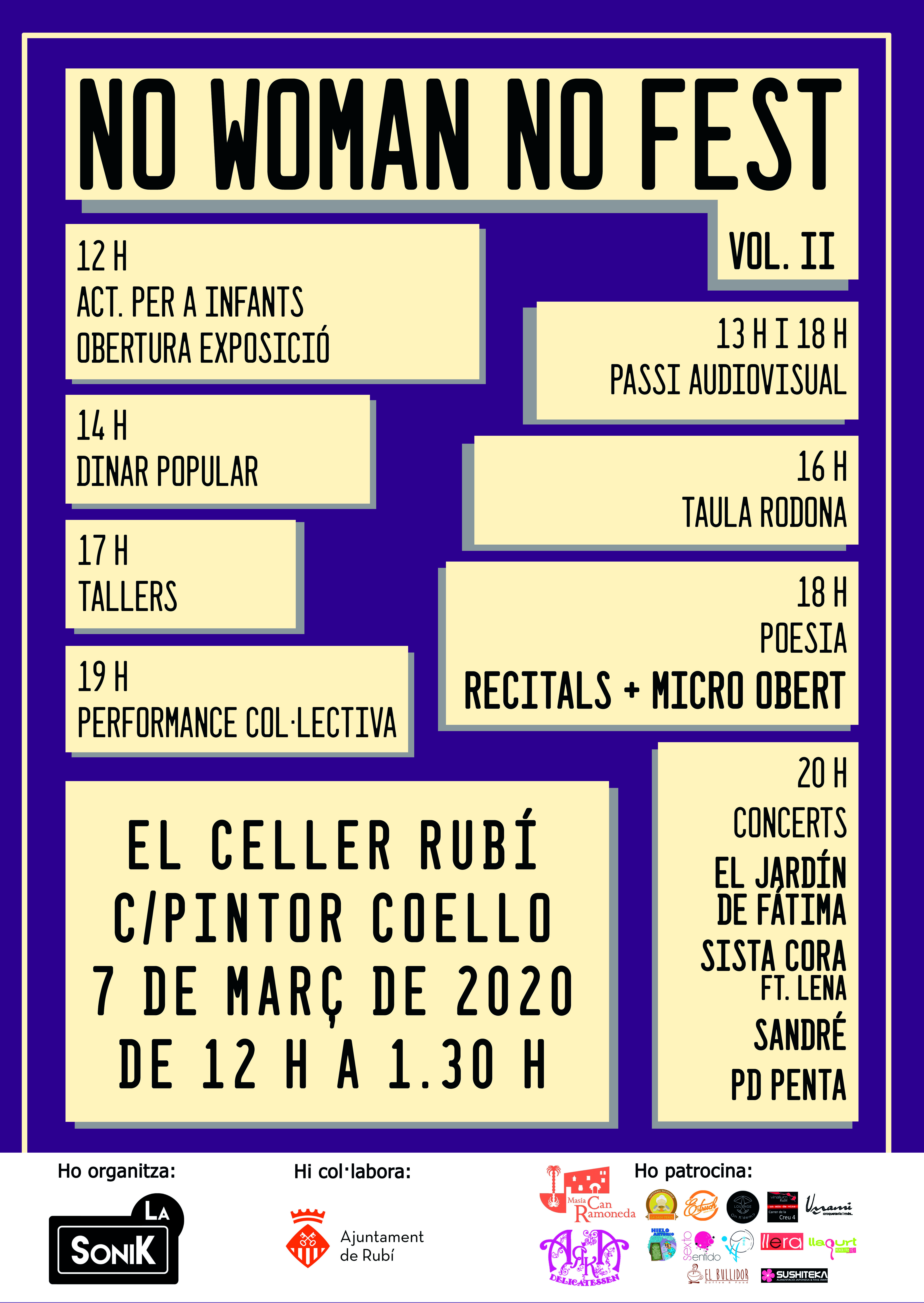 Cartell del No Woman No Fest Vol.II