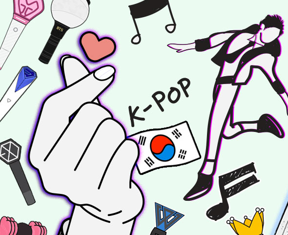 Dibuixos korean core, lletres K-POP
