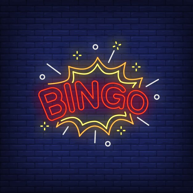 Cartell de neó en el que posa "bingo"