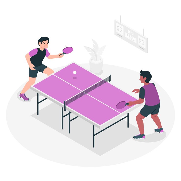 Il·lustració d'un torneig de ping pong